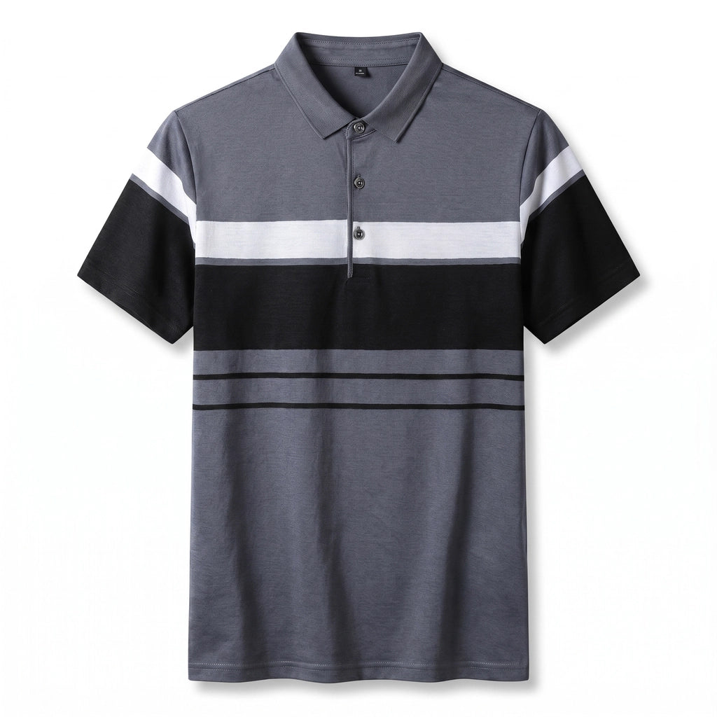 Vincent Knit Polo Shirt - Color:Gray;Size:M