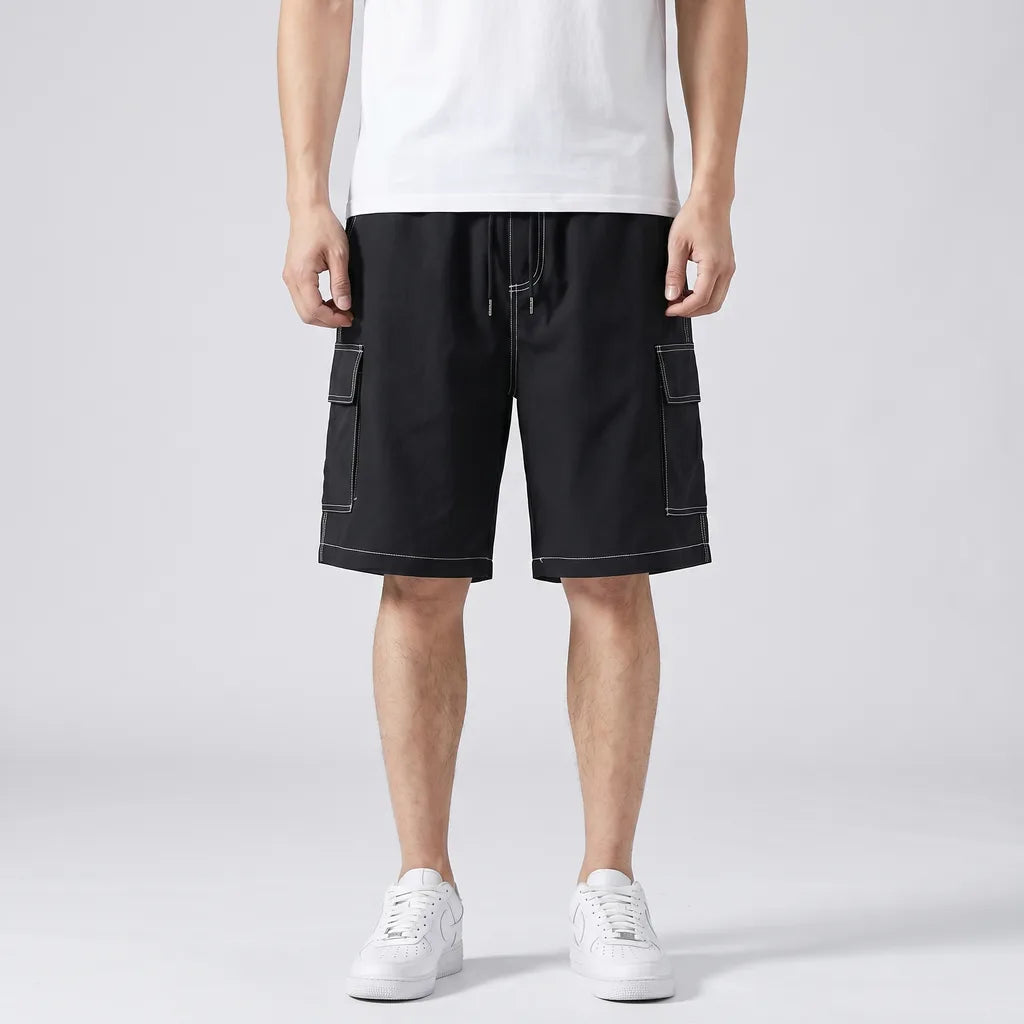 Black Shelden Loose Cargo Shorts 2