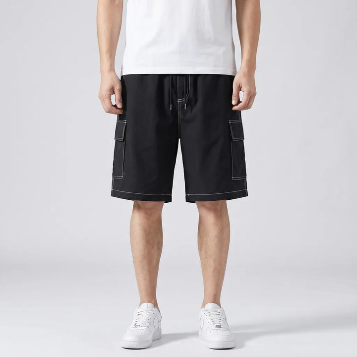 Black Shelden Loose Cargo Shorts 2