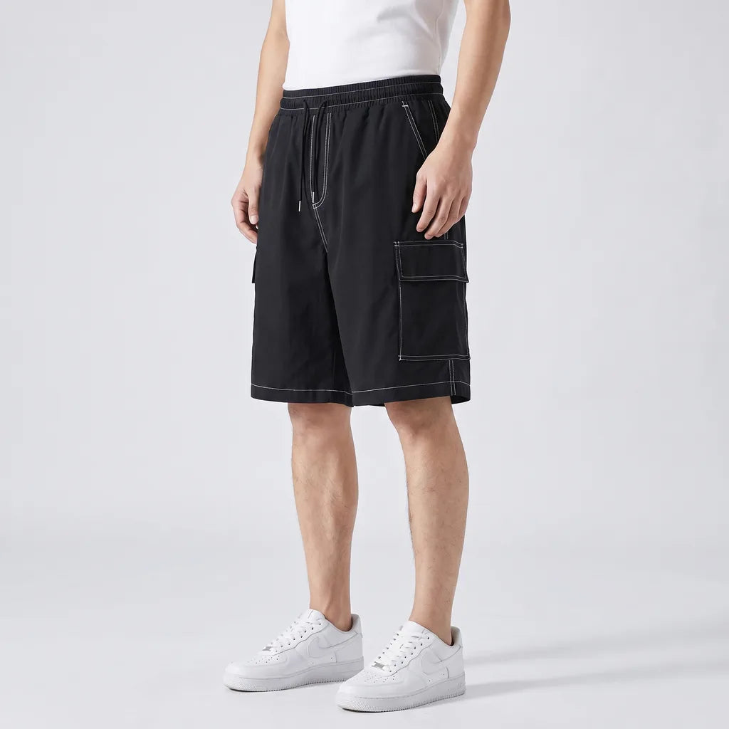 Black Shelden Loose Cargo Shorts 4