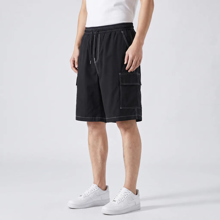 Black Shelden Loose Cargo Shorts 4