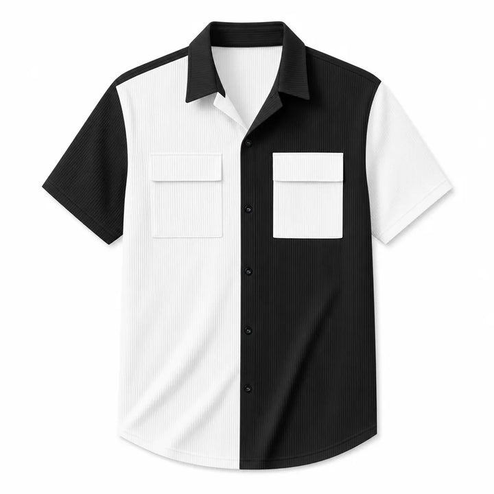 Wesley Colorblock Shirt - Color:Black/White;Size:XS