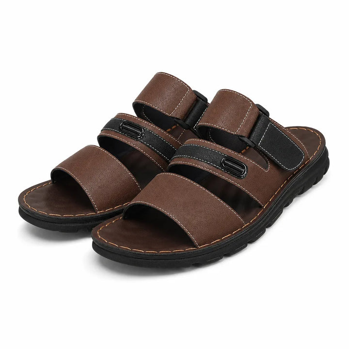 Westcott Open Toe Slides - Color:Dark Brown;Size:38