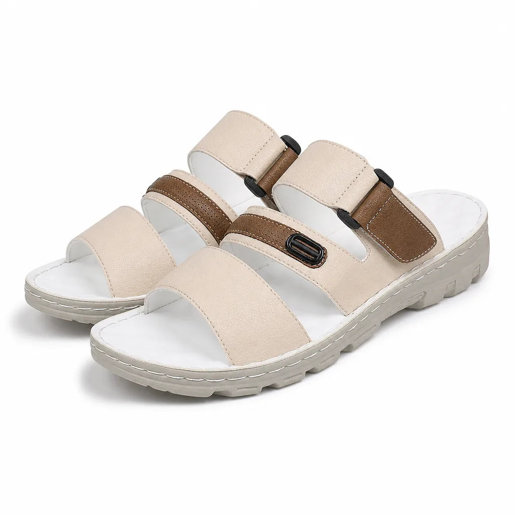 Westcott Open Toe Slides - Color:Ivory;Size:38
