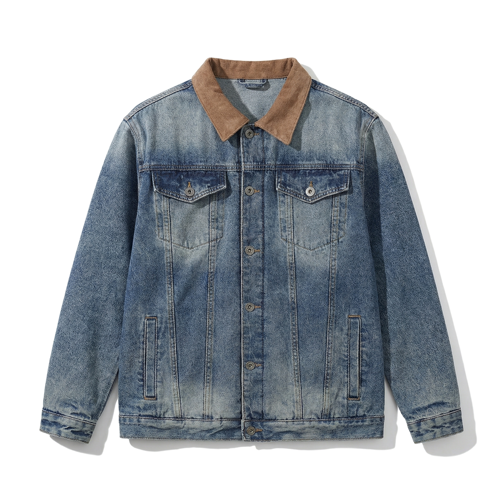 Weston Cotton Denim Jacket - Color:Vintage Wash;Size:S