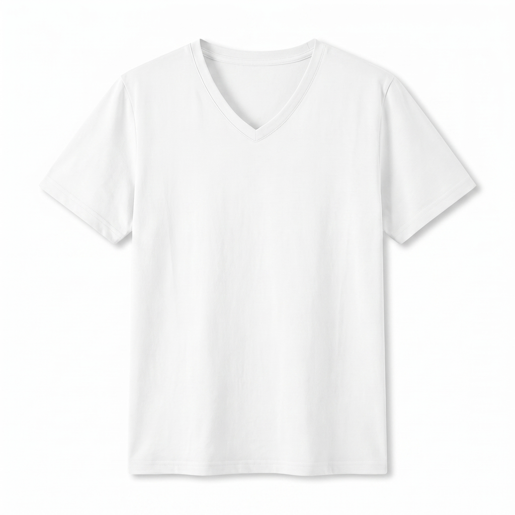 White Mason Cotton V-Neck Tee 1