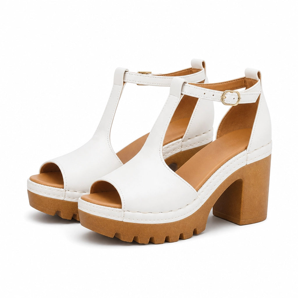 Scarlet Platform Sandals - Color:White;Size:35