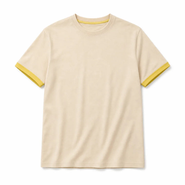William Contrast Crew T-Shirt - Color:Yellow;Size:S