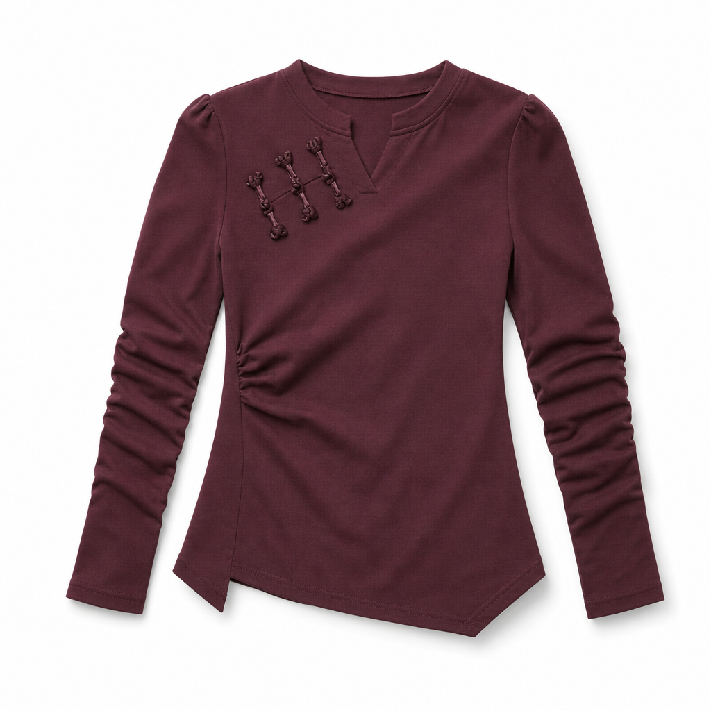 Nadia Cotton V-Neck Top