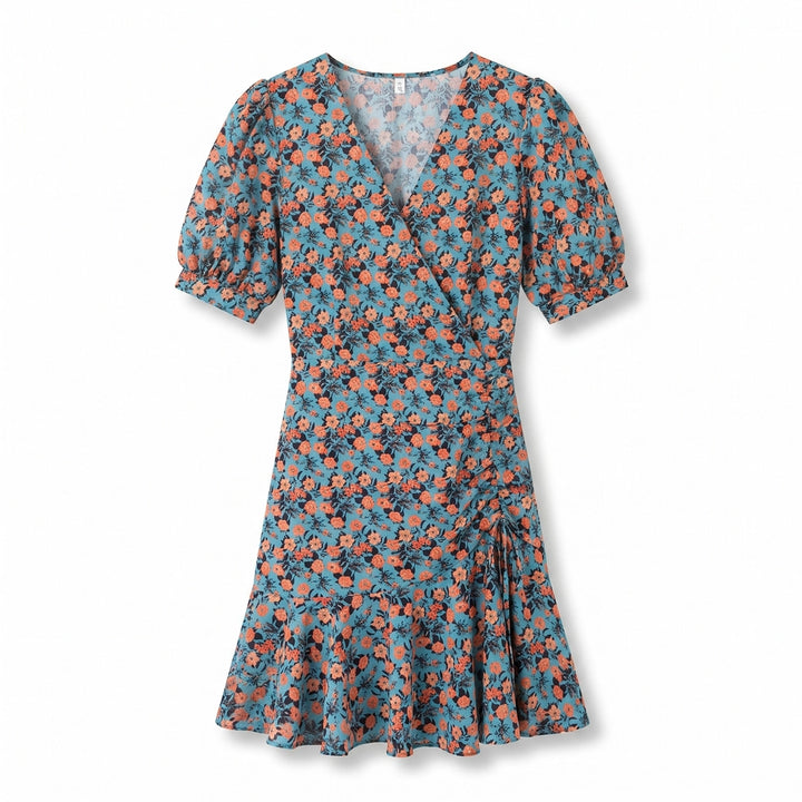 Zebina Floral Midi Dress - Color:Floral;Size:XS