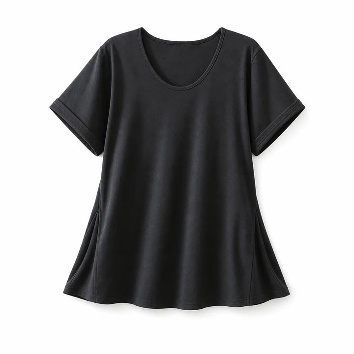 Zoe Asymmetric T-Shirt - Color:Black;Size:XS