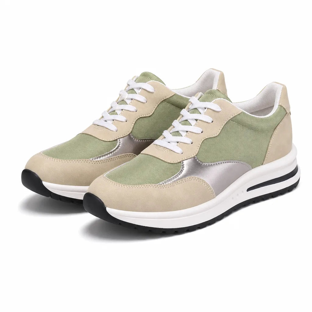 Zoe Platform Sneakers - Color:Khaki;Size:36