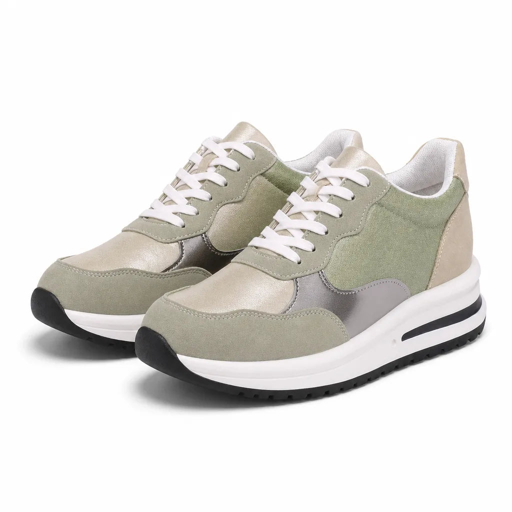 Zoe Platform Sneakers - Color:Light Green;Size:36