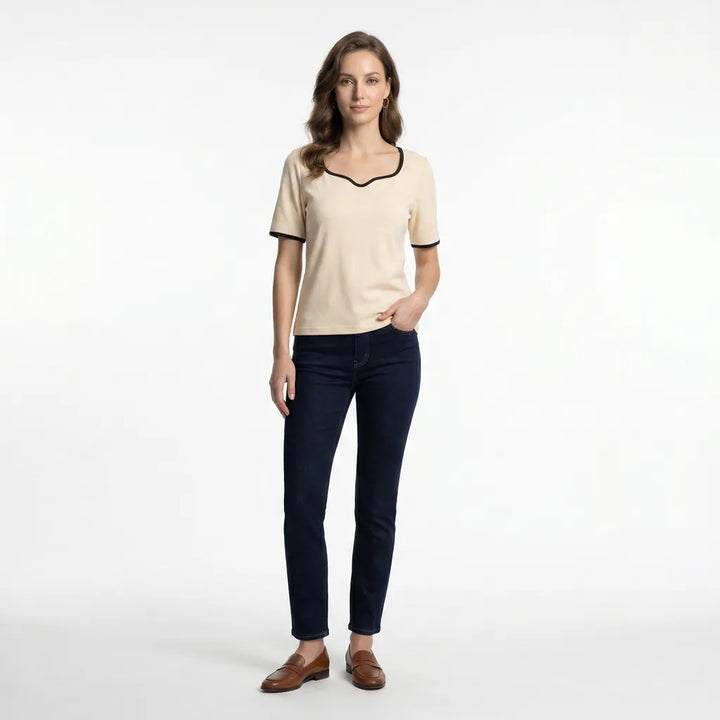 Women's Apricot Woodward Square Neck T-Shirt
